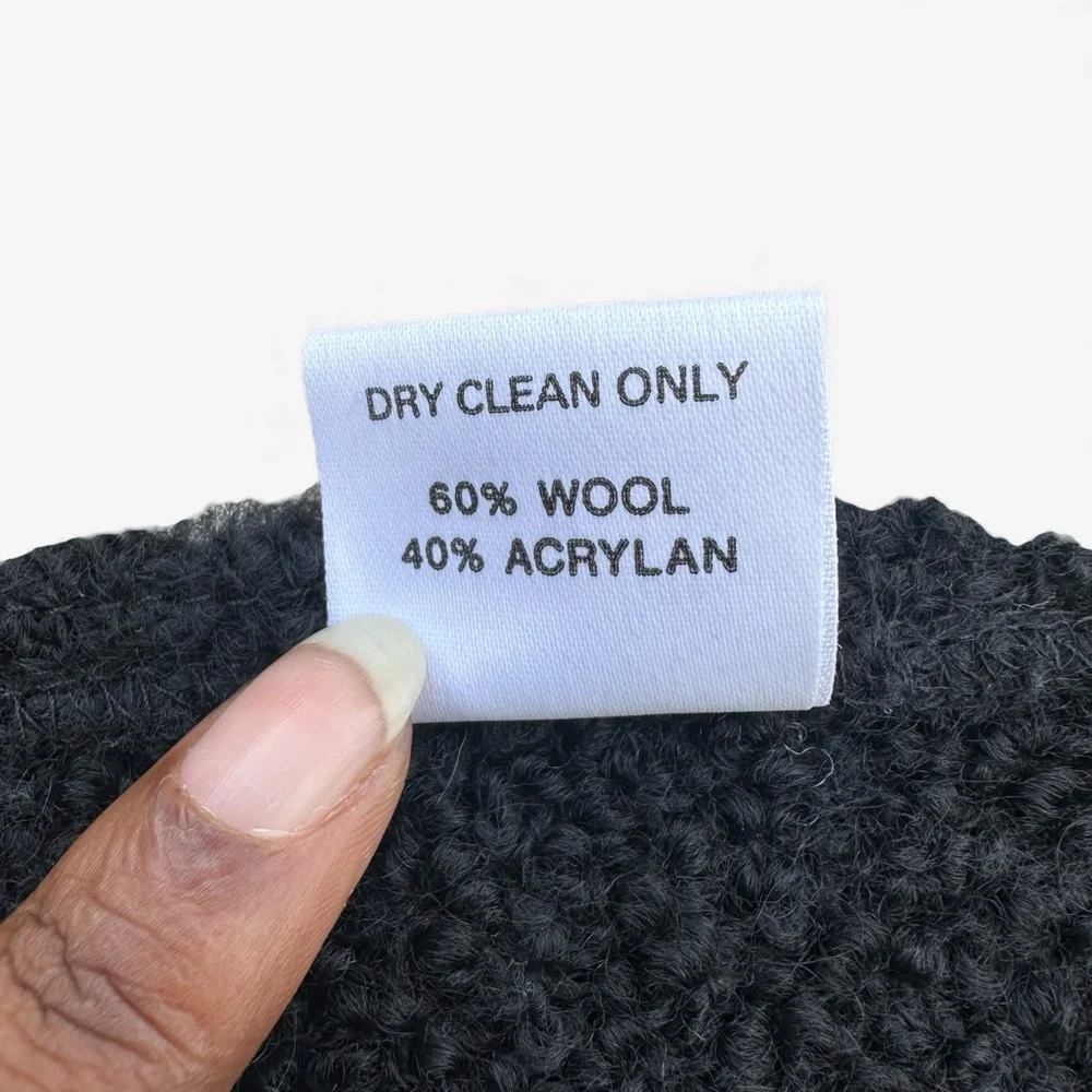 Irish Handcrafted Wool Blend Textured Black Scarf 60% Wool
